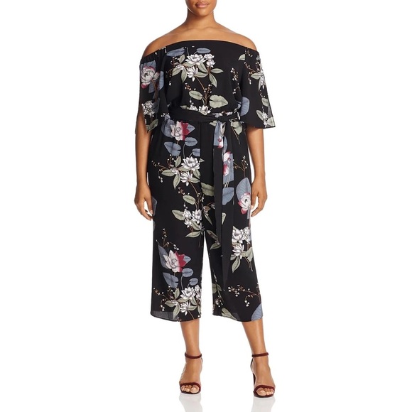 NWT City Chic Floral Off The Shoulder Jumpsuit - Picture 1 of 8